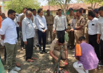 नेरी पोलीस दूरक्षेत्राची होणार नवीन इमारत ; एसपींनी केले जागेचे भूमिपूजन