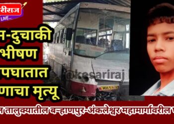 बस-दुचाकी भीषण अपघातात तरुणाचा मृत्यू