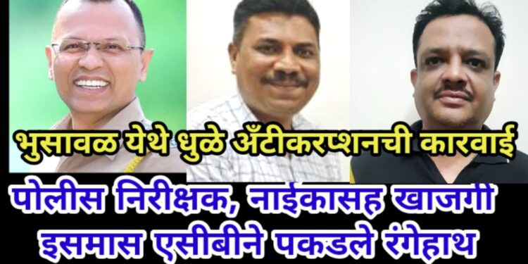 पोलीस निरीक्षक नाईकासह खाजगी इसमास एसीबीने पकडले रंगेहाथ