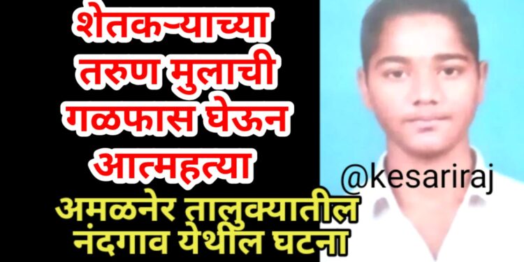 शेतकऱ्याच्या तरुण मुलाची गळफास घेऊन आत्महत्या