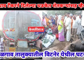 भरधाव टँकरने दिलेल्या धडकेत शेतकऱ्यासह म्हैस ठार