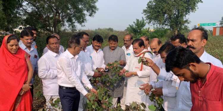 मुक्‍ताईनगर तालुक्यातील नुकसानग्रस्त भागाची काँग्रेस प्रदेश उपाध्यक्षांकडून पाहणी 