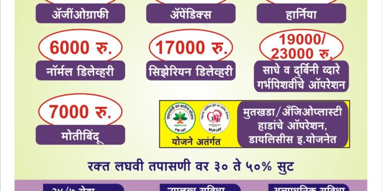 गिरीष महाजन फाऊंडेशन,न्यू रुबीस्टार हॉस्पिटलतर्फे १५ जानेवारीपासून आरोग्य तपासणी शिबिर