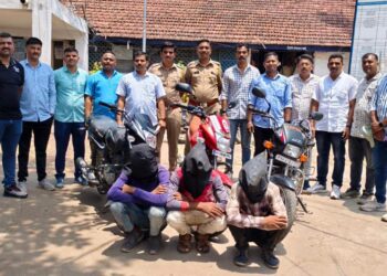 दुचाकी चोरीच्या गुन्ह्यातील तिघांना अटक, मुद्देमाल जप्त