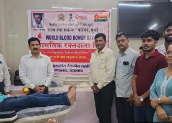 जागतिक रक्तदाता दिनानिमीत्त शासकीय वैद्यकीय महाविद्यालयाच्या विकृतीशास्त्र विभागातर्फे रक्तदान शिबीर