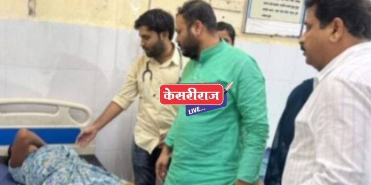 धरणगाव अपघातातील जखमींची प्रतापराव पाटील यांनी केली विचारपूस