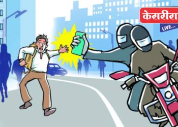 हाताला झटका देऊन अज्ञात चोरटयांनी मोबाईल लांबविला