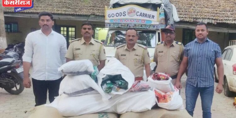 मध्यप्रदेशातून येणारा गुटखा २२ लाखांच्या मुद्देमालासह कारमधून जप्त