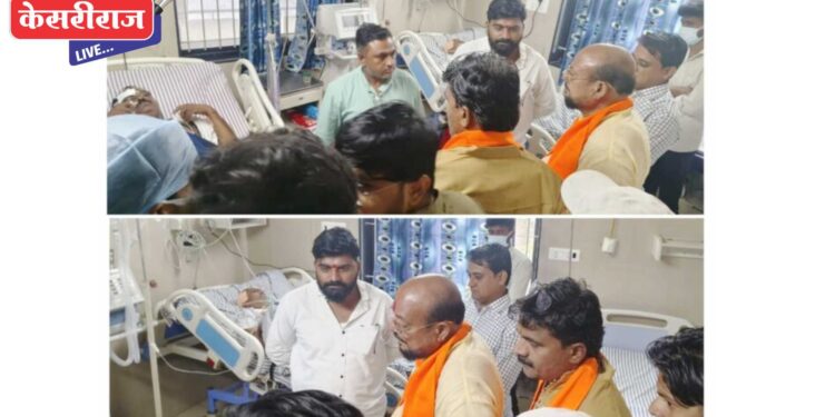 मंत्री गुलाबराव पाटील यांनी घेतली अपघातग्रस्त माजी उपसरपंचांची रुग्णालयात भेट