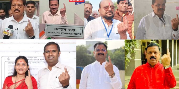 जिल्ह्यातील प्रमुख उमेदवारांनी बजाविला मतदानाचा अधिकार