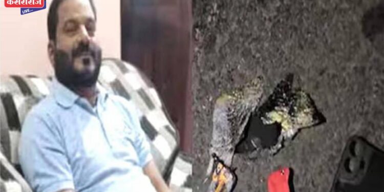 वाहन चालवताना मोबाइलचा खिशातच स्फोट ; मुख्याध्यापक ठार