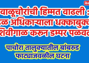 वाळूचोरांची हिम्मत वाढली : मंडळ अधिकाऱ्याला धक्काबुक्की, शिवीगाळ करून डम्पर पळवले