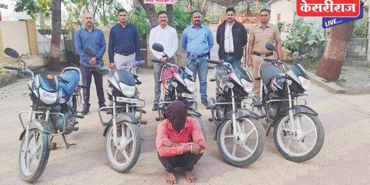 विक्रीसाठी आणलेल्या ५ दुचाकी जप्त, संशयित चोरट्याला अटक