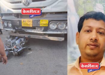 भरधाव डंपरने दुचाकीस्वाराला दिलेल्या जबर धडकेत तरुण ठार