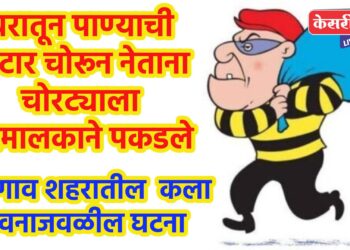 घरातून पाण्याची मोटार चोरून नेताना चोरट्याला घरमालकाने पकडले