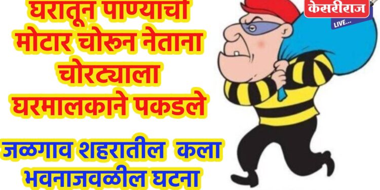 घरातून पाण्याची मोटार चोरून नेताना चोरट्याला घरमालकाने पकडले