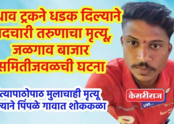 भरधाव ट्रकने धडक दिल्याने पादचारी तरुणाचा मृत्यू, जळगाव बाजार समितीजवळची घटना
