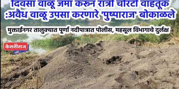 दिवसा वाळू जमा करून रात्री चोरटी वाहतूक :अवैध वाळू उपसा करणारे ‘पुष्पाराज’ बोकाळले !