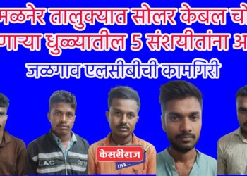 अमळनेर तालुक्यात सोलर केबल चोरी करणाऱ्या धुळ्यातील ५ संशयीतांना अटक