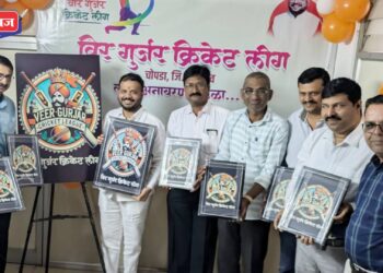 वीर गुर्जर क्रिकेट लीगच्या लोगोचे प्रतापराव पाटील यांच्या हस्ते अनावरण
