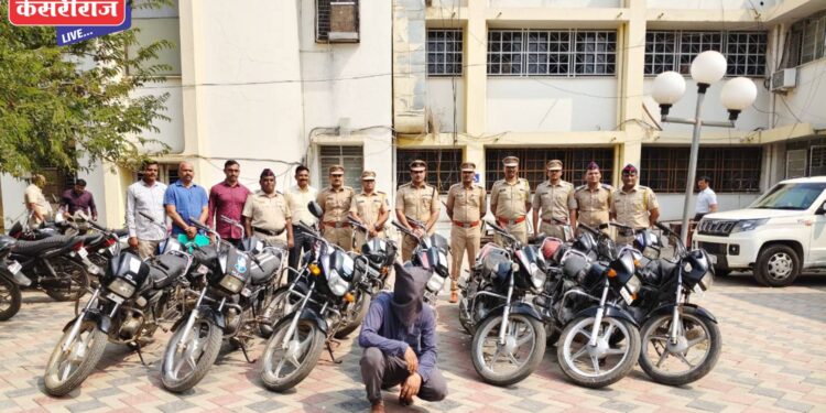 धडक कामगिरी : सराईत गुन्हेगाराला अटक ; १५ दुचाकी हस्तगत