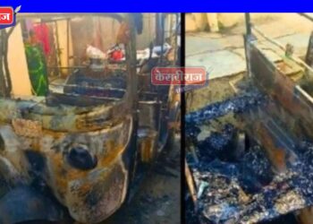 माथेफिरूने मध्यरात्री रिक्षा पेटविल्यानं अडीच लाखांचे नुकसान