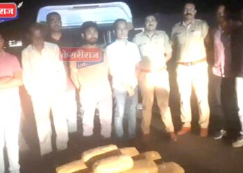 भरधाव वाहनातून ११ लाखांचा ५६ किलो गांजा पकडला, दोघे ताब्यात