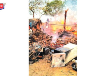 झोपड्यांना आग लागून शेळीच्या १६ पिलांचा होरपळून मृत्यू