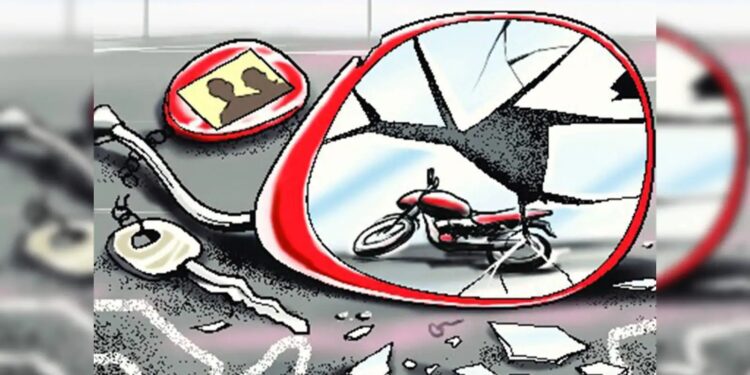 दुचाकीसमोर डुकरांचा कळप आडवा आल्याने झालेल्या अपघातात प्रौढाचा मृत्यू