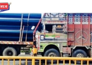 महामार्गावर ट्रक-ट्रेलरचा भीषण अपघात, एक जखमी