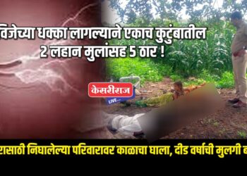 हृदयद्रावक, विजेच्या धक्का लागल्याने एकाच कुटुंबातील २ लहान मुलांसह ५ ठार !