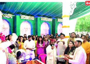 डॉ. उल्हास पाटील वैद्यकीय महाविद्यालयात श्रींचे आगमन