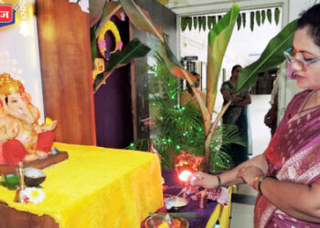 डॉ. उल्हास पाटील इंग्लिश स्कूल येथे पर्यावरणपूरक गणेशाची स्थापना