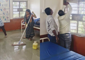 सीईओनी दटावल्यावर झाली वाकोद आरोग्य केंद्रात स्वच्छता मोहीम