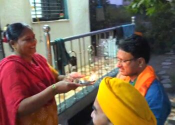 एरंडोल येथे प्रभाग क्र. ७ मध्ये भाजप-सेना युतीची भव्य प्रचारफेरी!