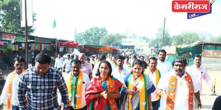 प्रभाग १६ मध्ये विकासाची लाट; सौ. प्रतिभा चव्हाण यांच्या प्रचारदौऱ्याला उत्स्फूर्त प्रतिसाद