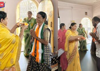 प्रचारफेरीतून निर्माण झाला विजयाचा विश्वास : रांगोळ्या काढून, पुष्पहार देऊन उमेदवाराचे स्वागत !