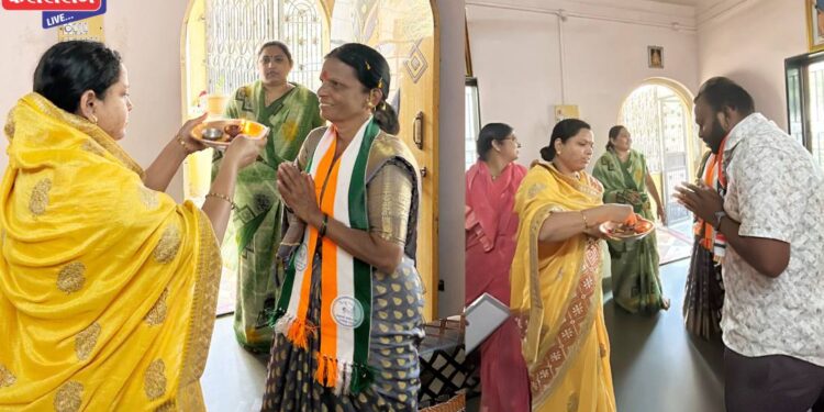 प्रचारफेरीतून निर्माण झाला विजयाचा विश्वास : रांगोळ्या काढून, पुष्पहार देऊन उमेदवाराचे स्वागत !