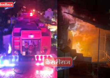 भाजीपाल्याच्या दुकानाला भीषण आग; अग्निशमन दलाच्या तत्परतेमुळे अनर्थ टळला