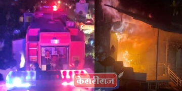भाजीपाल्याच्या दुकानाला भीषण आग; अग्निशमन दलाच्या तत्परतेमुळे अनर्थ टळला