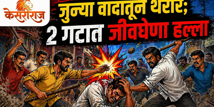 जुन्या वादातून थरार; २ गटात जीवघेणा हल्ला