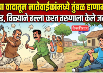 जुन्या वादातून नातेवाईकांमध्ये तुंबळ हाणामारी; कुर्‍हाड,  विळ्याने हल्ला करत तरुणाला केले जखमी