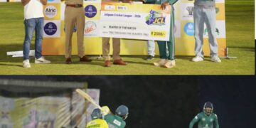 २४२ धावांचा डोंगर सर करत अमळनेर सुहांस जायंटसची जळगाव क्रिकेट लिगच्या फायनलमध्ये धडक…