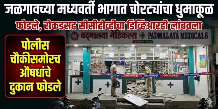 पोलीस चौकीसमोरच औषधांचे दुकान फोडले, रोकडसह सीसीटीव्हीचा डिव्हिआरही लांबवला