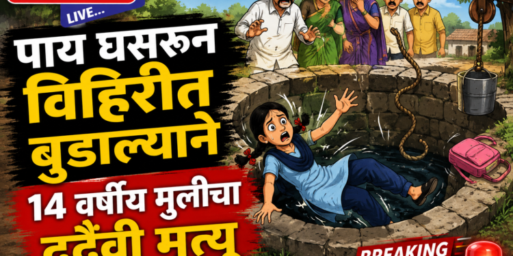 पाय घसरून विहिरीत बुडाल्याने १४ वर्षीय मुलीचा दुर्दैवी मृत्यू