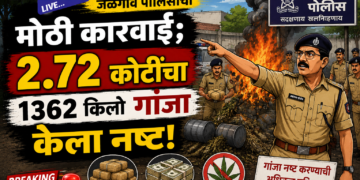 जळगाव पोलिसांची मोठी कारवाई; २.७२ कोटींचा १३६२ किलो गांजा केला नष्ट!