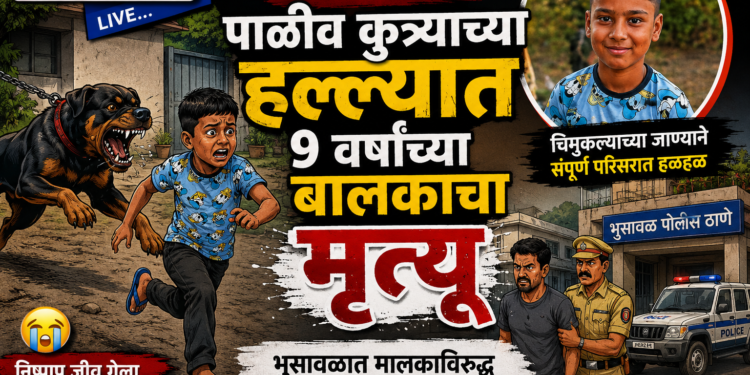 अरे बापरे ! पाळीव कुत्र्याच्या हल्ल्यात ९ वर्षांच्या बालकाचा मृत्यू