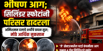 जळगाव एमआयडीसीत भीषण आग; सिलिंडर स्फोटांनी परिसर हादरला