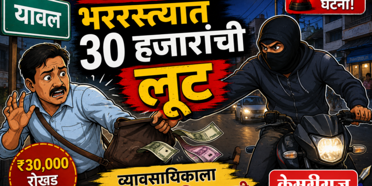यावलमध्ये भररस्त्यात ३० हजारांची लूट
