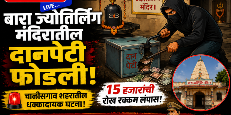 बारा ज्योतिर्लिंग मंदिरातील दानपेटी फोडली